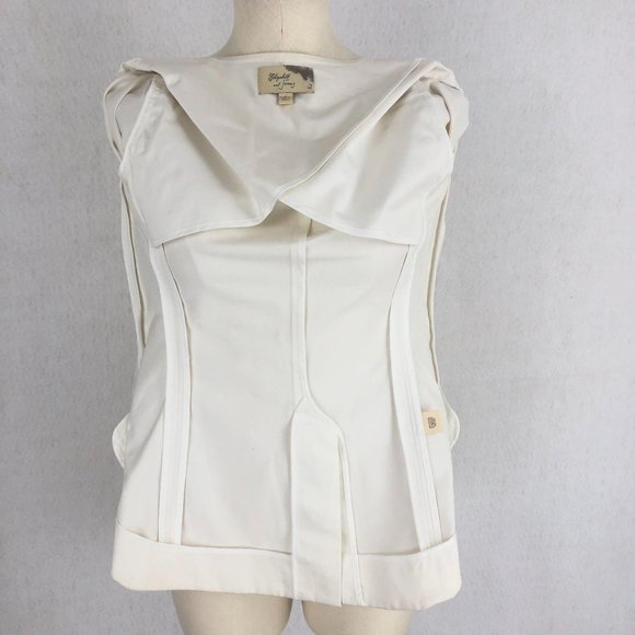 Elizabeth & James White Button Blazer Jacket Sz 2 - Picture 8 of 11